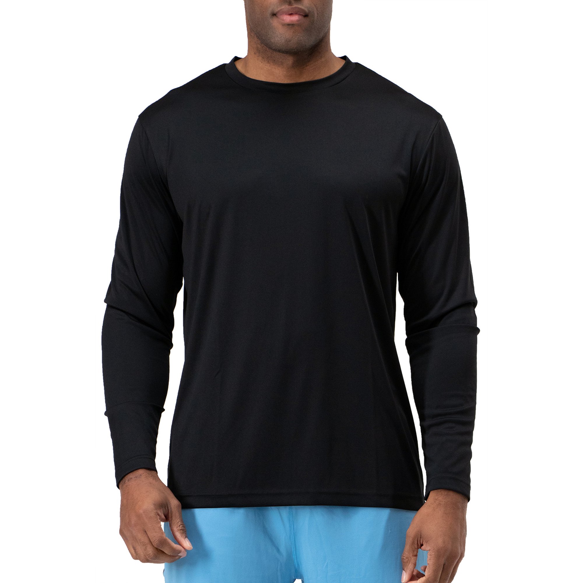 DEVOPS-2-Pack-Men-s-UPF-50-Sun-Protection-Long-Sleeve-dry-Fit-Fishing-Hiking-Running-Workout-T-Shirts-2X-Large-Black